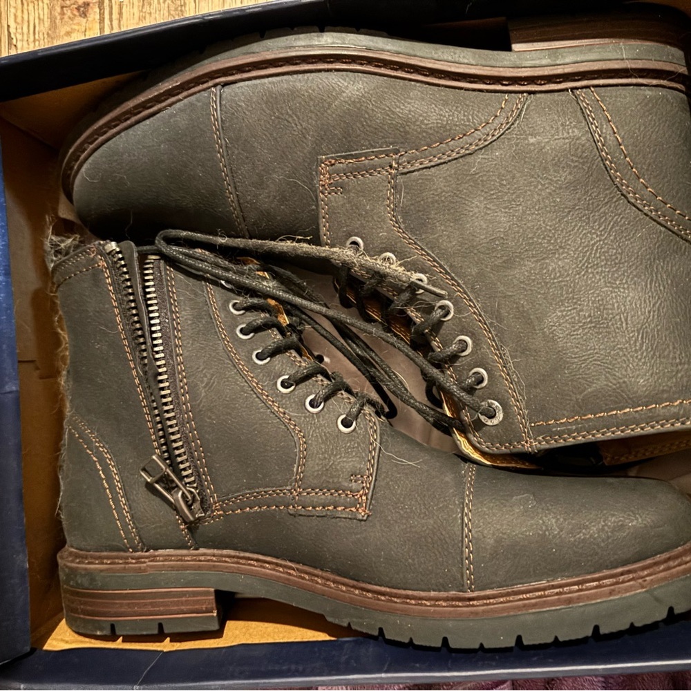 Men's Black Leather Boots dockers